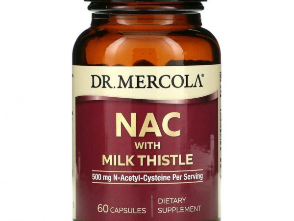 Dr. Mercola, NAC с расторопшей, 500 мг, 60 капсул