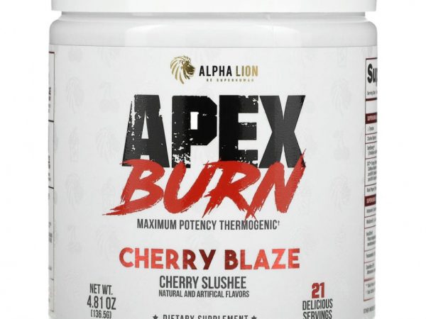ALPHA LION, Apex Burn, Cherry Blaze, вишневое сладкое, 136,5 г (4,81 унции)