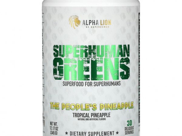 ALPHA LION, SuperHuman Greens, The People's Pineapple, тропический ананас, 345 г (12,17 унции)