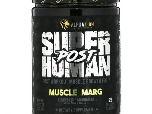 ALPHA LION, SuperHuman Post, Muscle Marg, маргарита с лимоном и лаймом, 322,5 г (11,37 унции)