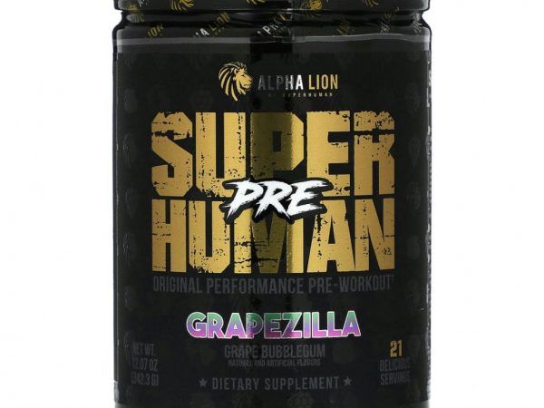 ALPHA LION, SuperHuman Pre, Grapezilla, виноградная жвачка, 342,3 г (12,07 унции)