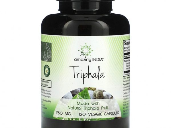 Amazing India, Трифала, 750 мг, 120 растительных капсул