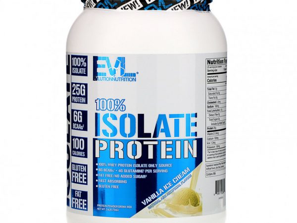 EVLution Nutrition, 100% изолят белка, ванильное мороженое, 726 г (1,6 фунта)