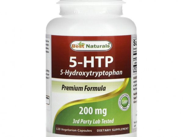Best Naturals, 5-HTP (5-гидрокситриптофан), 200 мг, 120 вегетарианских капсул