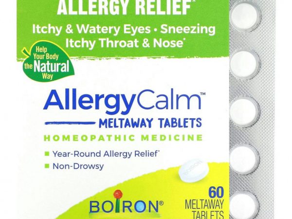Boiron, AllergyCalm, для снятия аллергии, без добавок, 60 таблеток Meltaway