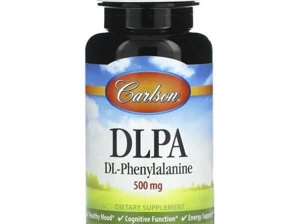 Carlson, DLPA, DL-фенилаланин, 500 мг, 60 капсул