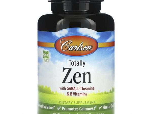 Carlson, Totally Zen с ГАМК, L-теанином и витаминами группы B, 120 капсул