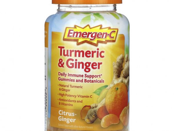 Emergen-C, Куркума и имбирь, цитрусовый и имбирь, 36 жевательных таблеток