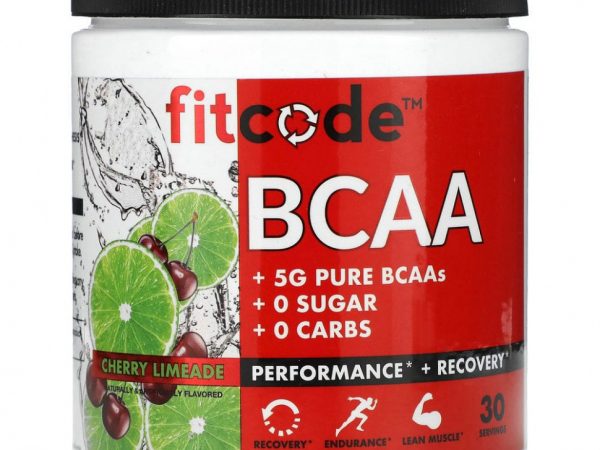 FITCODE, BCAA, вишневый лаймад, 5 г, 249 г (8,8 унции)