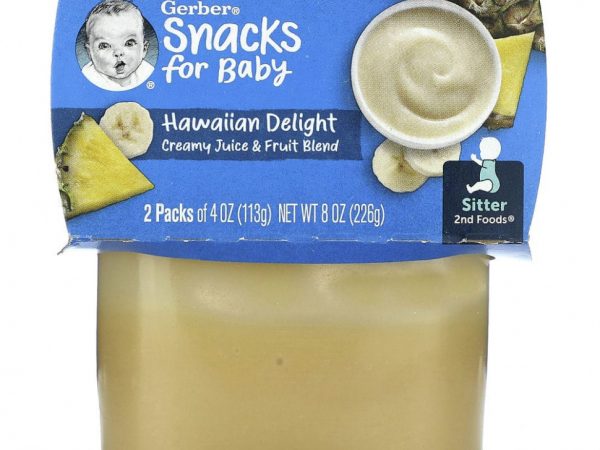 Gerber, Snacks for Baby, 2nd Foods, Hawaiian Delight, 2 упаковки по 113 г (4 унции)