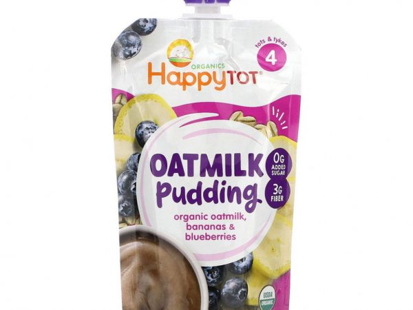 Happy Family Organics, Happy Tot, овсяный пудинг, этап 4, органическое овсяное молоко, бананы и голубика, 113 г (4 унции)