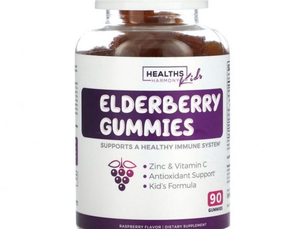 Healths Harmony, Для детей, жевательные мармеладки с бузиной, малина`` 90 жевательных таблеток