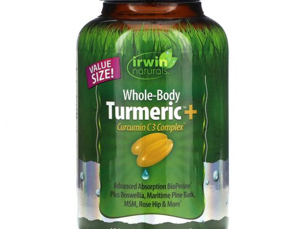 Irwin Naturals, Куркума для всего тела + комплекс куркумина C3, 120 мягких таблеток