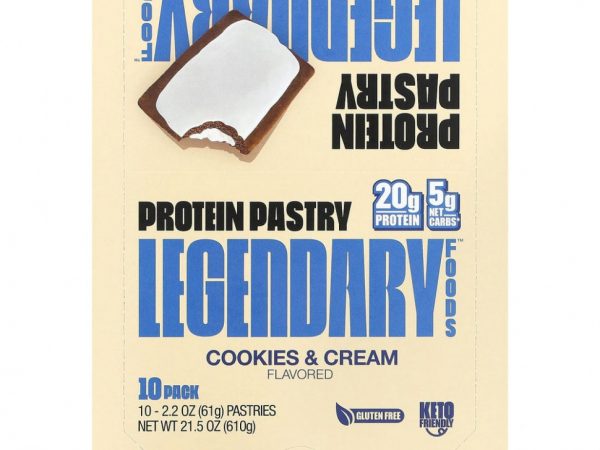 Legendary Foods, Protein Pastry, печенье и сливки, 10 шт., 61 г (2,2 унции)