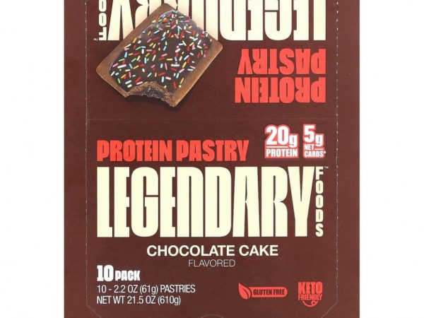 Legendary Foods, Protein Pastry, шоколадный торт, 10 пакетиков, 61 г (2,2 унции)