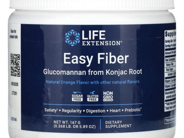 Life Extension, Easy Fiber, натуральный апельсин, 167 г (5,89 унции)