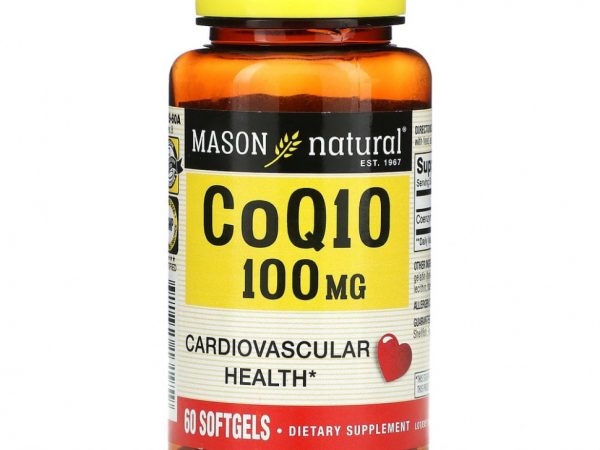 Mason Natural, Co Q10, 100 мг, 60 мягких таблеток