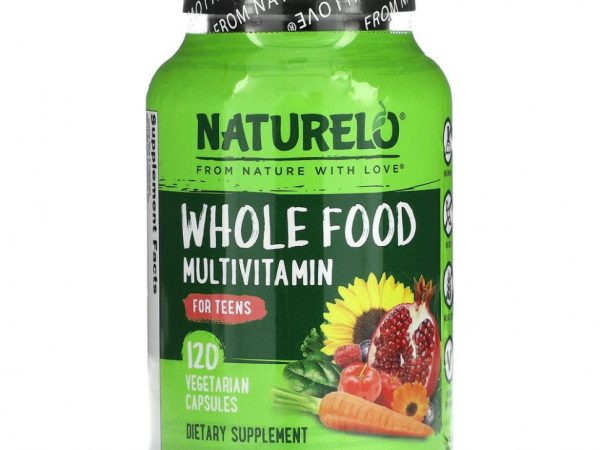 NATURELO, Мультивитамины из цельных продуктов для подростков, 120 вегетарианских капсул