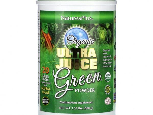 NaturesPlus, Органический зеленый порошок Ultra Juice, 600 г (1,32 фунта)