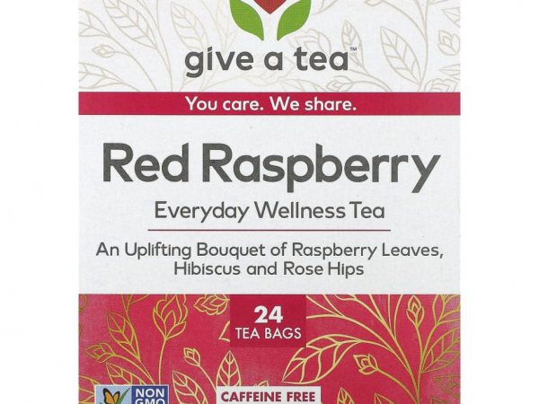 NOW Foods, Everyday Wellness Tea, красная малина, без кофеина, 24 чайных пакетика, 48 г (1,7 унции)
