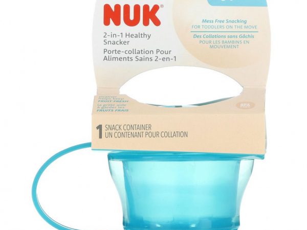 NUK, Здоровая закуска 2-в-1, для детей от 12 месяцев, синий, 1 упаковка для снеков