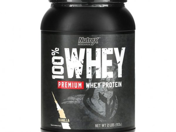 Nutrex Research, 100% сывороточный протеин премиального качества, ваниль, 913 г (2 фунта)