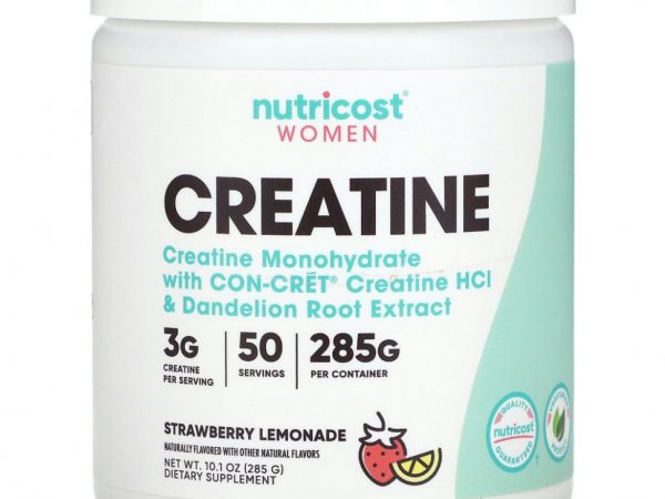 Nutricost, креатин для женского здоровья, со вкусом клубничного лимонада, 285 г (10,1 унции)
