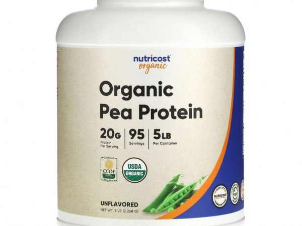 Nutricost, Органический гороховый протеин, без добавок, 2268 г (5 фунтов)