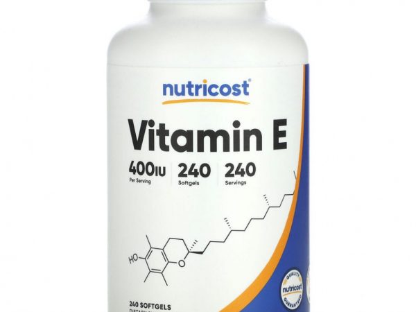 Nutricost, Витамин E, 400 МЕ, 240 мягких таблеток