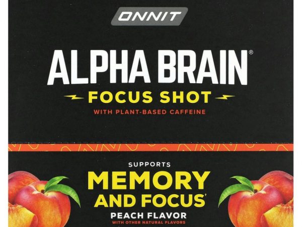 Onnit, Alpha Brain Focus Shot, персик, 6 флаконов по 75 мл (2,5 жидк. Унции)