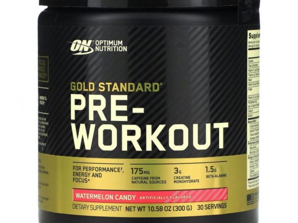 Optimum Nutrition, Gold Standard Pre-Workout, арбузные конфеты, 300 г (10,58 унции)