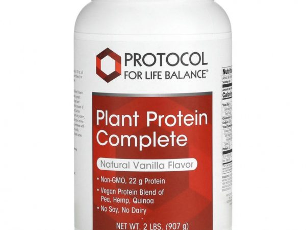 Protocol for Life Balance, Комплекс с растительным протеином, натуральная ваниль, 907 г (2 фунта)