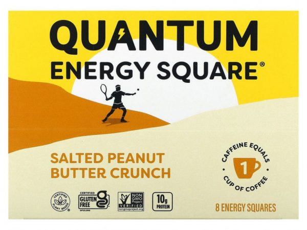 QUANTUM ENERGY SQUARE, Salted Peanut Butter Crunch, 8 Squares, 1.69 oz (48 g) Each