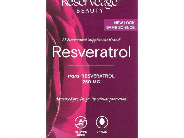 Reserveage Nutrition, Ресвератрол, 250 мг, 30 растительных капсул
