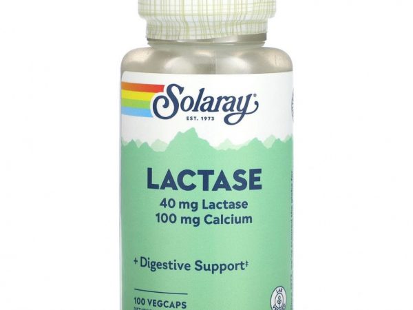 Solaray, Лактаза, 100 растительных капсул