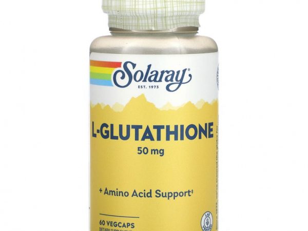 Solaray, L-глутатион, 50 мг, 60 вегетарианских капсул