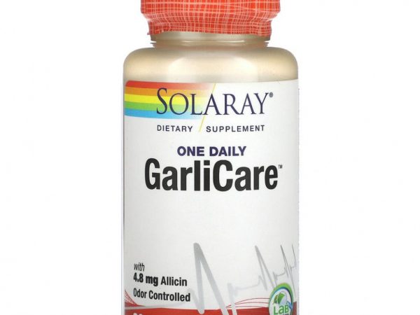 Solaray, One Daily GarliCare, 60 таблеток, покрытых кишечнорастворимой оболочкой