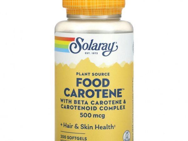 Solaray, Растительный пищевой каротин, 500 мкг, 200 капсул