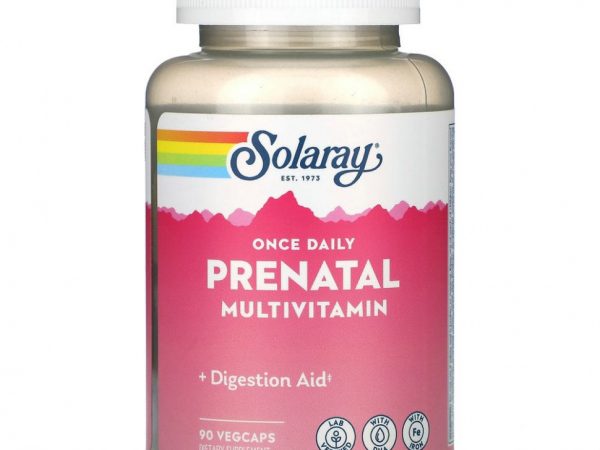 Solaray, Раз в день, пренатальные витамины, Multi-Vita-Min, 90 вегетарианских капсул