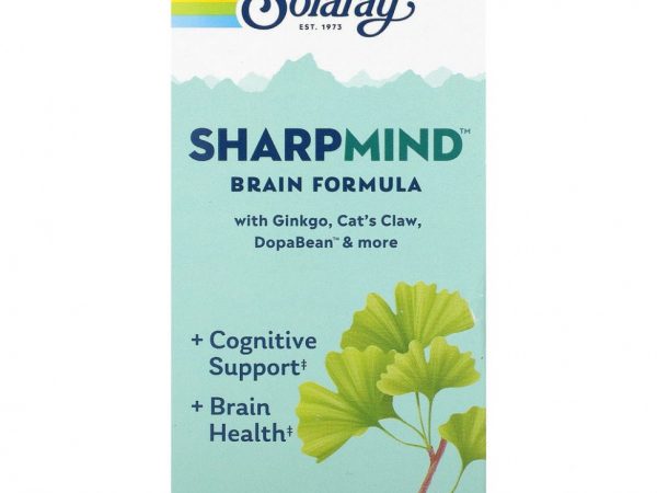 Solaray, SharpMind, улучшает работу мозга, 60 капсул