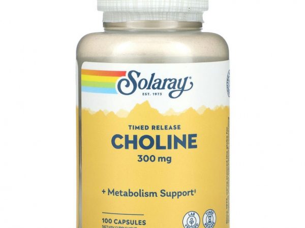 Solaray, Timed Release, холин, 300 мг, 100 капсул