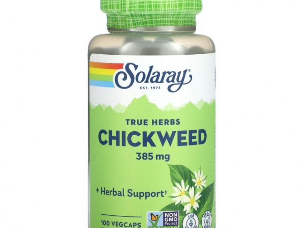 Solaray, True Herbs, звездчатка, 385 мг, 100 вегетарианских капсул