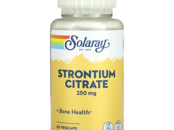 Solaray, Цитрат стронция, 250 мг, 60 вегетарианских капсул
