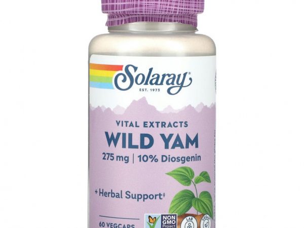 Solaray, Vital Extracts, дикий ямс, 275 мг, 60 капсул в растительной оболочке