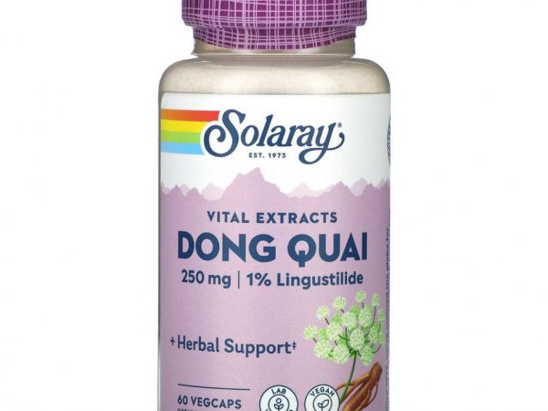 Solaray, Vital Extracts, Dong Quai, 250 мг, 60 растительных капсул