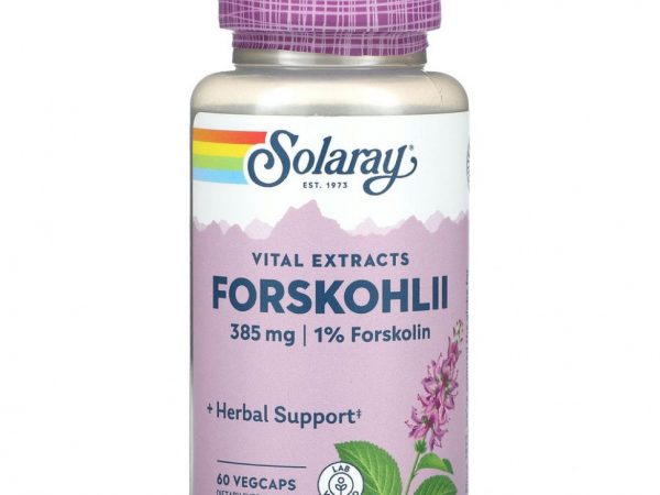 Solaray, Vital Extracts, Forskohlii, 385 мг, 60 растительных капсул