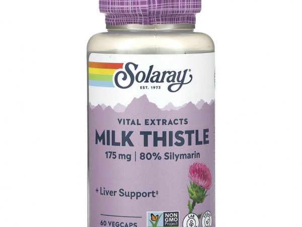 Solaray, Vital Extracts, расторопша, 175 мг, 60 растительных капсул