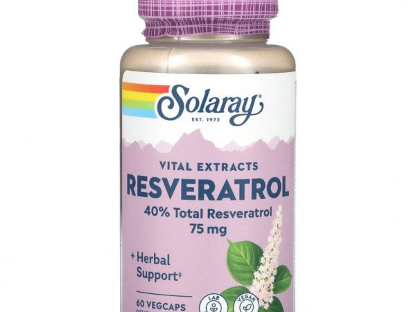 Solaray, Vital Extracts, Resveratrol, 75 mg, 60 VegCaps