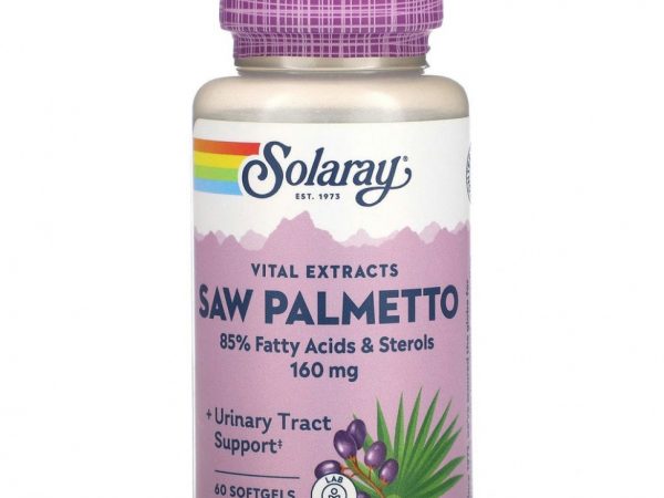 Solaray, Vital Extracts Saw Palmetto, 160 мг, 60 мягких таблеток