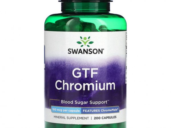 Swanson, GTF хром, 100 мкг, 200 капсул